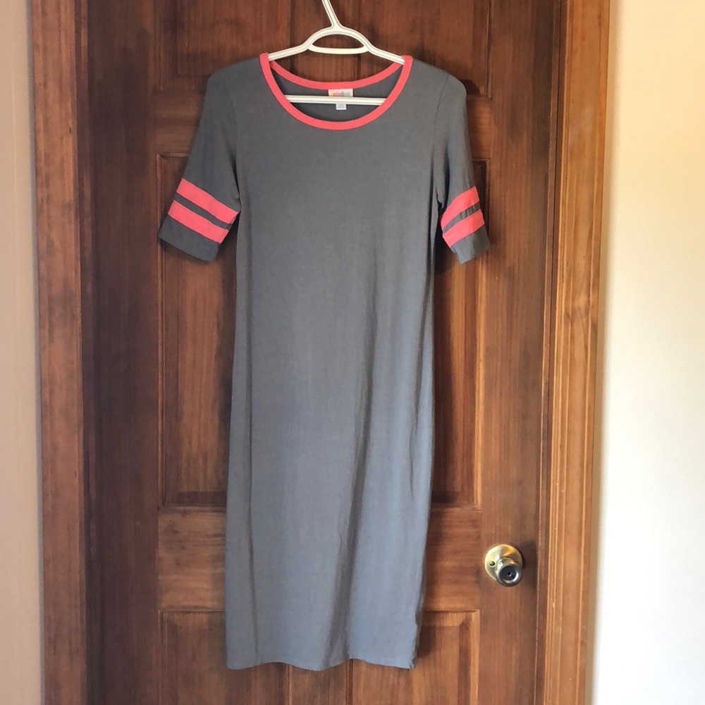 Lularoe Julia grey and pink.